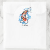 Sticker Rond Cool Oriental Japonais Koi Carp Cloud tatouage (Sac)