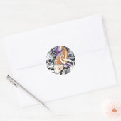 Sticker Rond Cool Oriental Koi Carp tatouage crâne (Enveloppe)