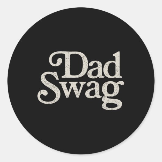 Sticker Rond Cool Papa Swag Fête des pères rétro (Devant)