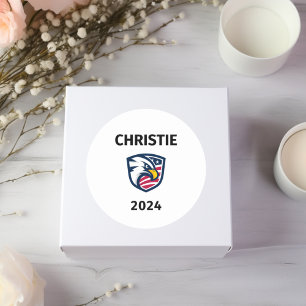 Sticker Rond Cool Patriotique Chris Christie 2024 Élection Eagl