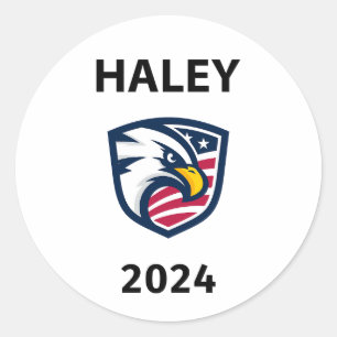 Sticker Rond Cool Patriotique Nikki Haley 2024 Élection Eagle