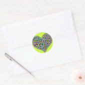 Sticker Rond Cool Peace Love Heart (Enveloppe)