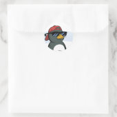 Sticker Rond Cool Penguin Portant des lunettes de soleil (Sac)
