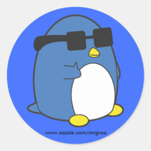 Sticker Rond Cool Penguino