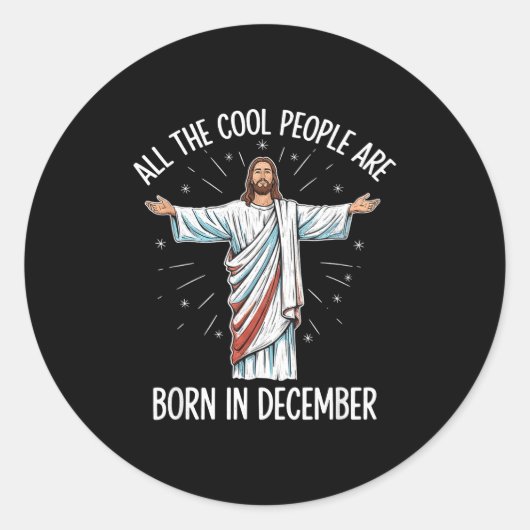 Sticker Rond Cool People December Birthday Sritual Theme  (Devant)