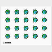 Sticker Rond Cool - Planète Terre - Graphique original - (Feuille)