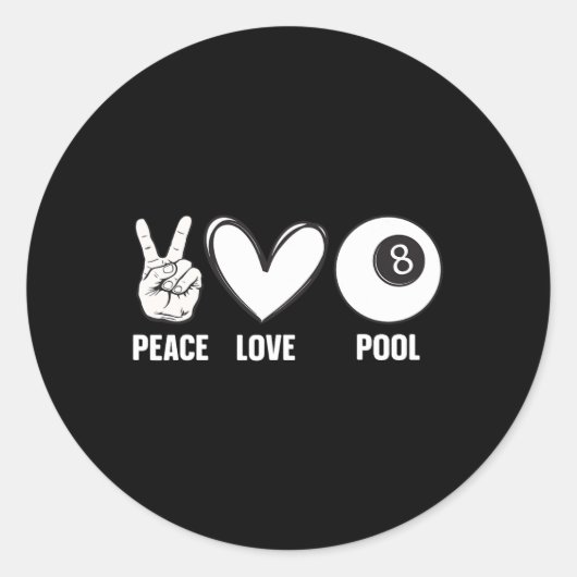 Sticker Rond Cool Pool Conception Pour Hommes Femmes Billard 8 (Devant)