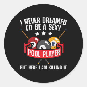 Sticker Rond Cool Pool Conception Pour Hommes Femmes Pool Billa