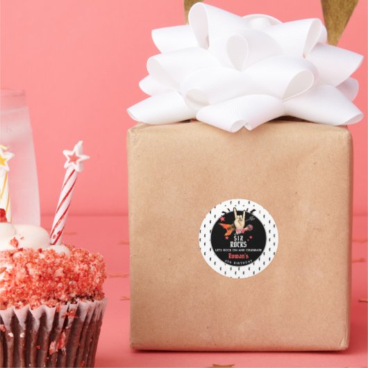 Sticker Rond Cool Punk Rockstar Any Age Birthday  (Fête)