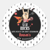 Sticker Rond Cool Punk Rockstar Any Age Birthday  (Devant)