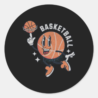 Sticker Rond Cool Retro Sketll Cartoon Character Sports Players