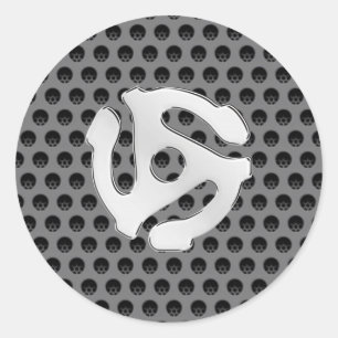 Sticker Rond COOL Retro Vintage Silver Chrome Comme 45 espacer 