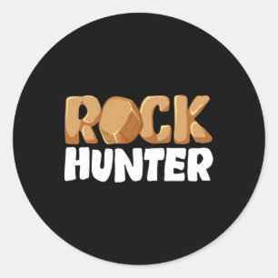 Sticker Rond Cool Rock Hunter Art Pour Hommes Femmes Rockhoring