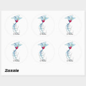 Sticker Rond Cool Saint-Ange Coeur avec tatouage des ailes (Feuille)