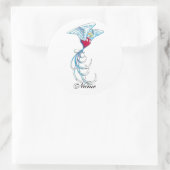 Sticker Rond Cool Saint-Ange Coeur avec tatouage des ailes (Sac)