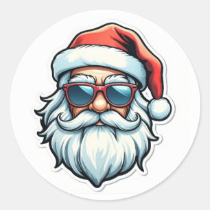Sticker Rond cool santa claus
