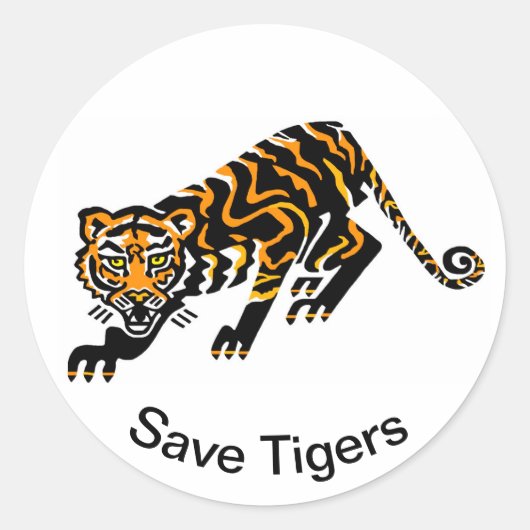 Sticker Rond Cool Save TIGERS - Conservation-Ecologie - Nature (Devant)