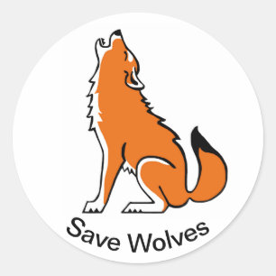 Sticker Rond Cool Save WOLVES - Conservation -Wildlife Warrier