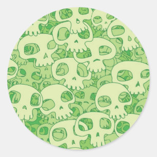 Sticker Rond Cool skulls