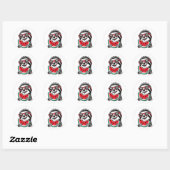 Sticker Rond Cool Sloth Manger de la pastèque (Feuille)
