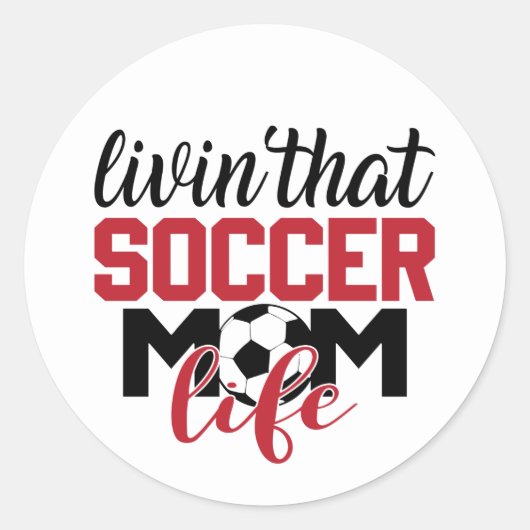 Sticker Rond cool soccer maman mot art (Devant)