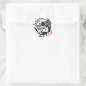Sticker Rond Cool splatter de sang Yin Yang Koi Poissons tatoua (Sac)