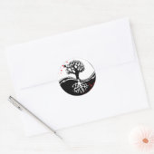 Sticker Rond Cool splatter de sang Yin Yang Tree tatouage art (Enveloppe)