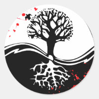 Cool splatter de sang Yin Yang Tree tatouage art