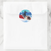 Sticker Rond Cool Summer Labradors Peinture (Sac)