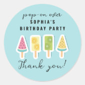 Sticker Rond Cool Summer Popsicle Anniversaire (Devant)