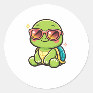 Sticker Rond Cool Sunglasses Vibes
