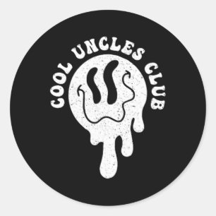 Sticker Rond Cool super Uncles Club Retro Uncle Fête des pères
