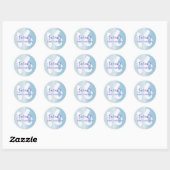 Sticker Rond Cool Sweet 16 Blue Metallic Anniversaire (Feuille)