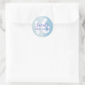 Sticker Rond Cool Sweet 16 Blue Metallic Anniversaire (Sac)