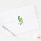 Sticker Rond Cool T-Rex Dinosaur Oeufs Garçons Fête d'anniversa (Enveloppe)