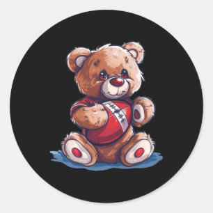 Sticker Rond Cool Teddy Avec Boule De Sport Pour Garçons Et Gir