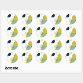 Sticker Rond Cool, tendance, moderne, vert Memphis (Feuille)