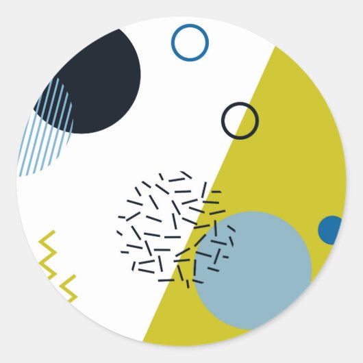 Sticker Rond Cool, tendance, moderne, vert Memphis (Devant)