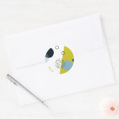 Sticker Rond Cool, tendance, moderne, vert Memphis (Enveloppe)