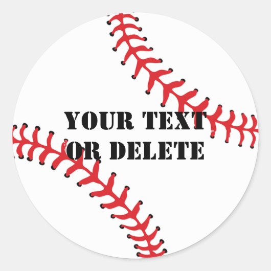 Sticker Rond Cool Texte Personnalisé Baseball Ligue Sports Ball (Devant)