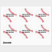 Sticker Rond Cool Texte Personnalisé Baseball Ligue Sports Ball (Feuille)