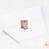 Sticker Rond Cool Tiger Anime (Enveloppe)