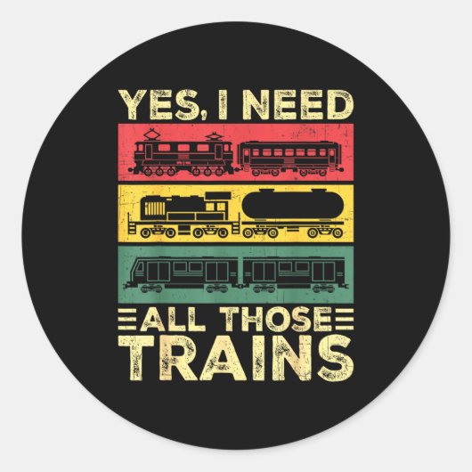 Sticker Rond Cool Train Model Funny Train Railroad  (Devant)