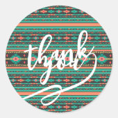 Sticker Rond Cool tribal ethnic geometric pattern (Devant)