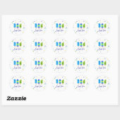 Sticker Rond Cool Un 1er anniversaire bleu vert (Feuille)
