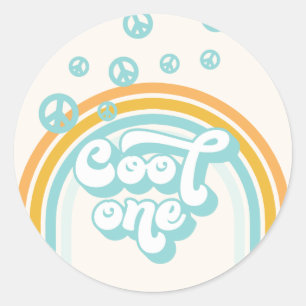 Sticker Rond Cool Un garçon 1er anniversaire