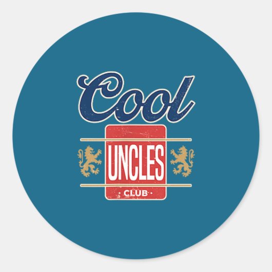 Sticker Rond Cool Uncles Club For New Uncle Father's Day Uncle (Devant)