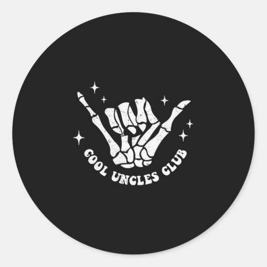Sticker Rond Cool Uncles Club Uncle Cke Birthday Father's Day (Devant)