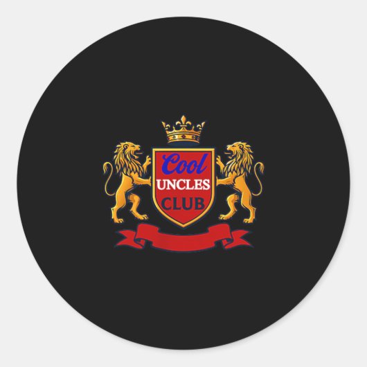 Sticker Rond Cool Uncles Club Uncle Ever Funny Cket Funny Uncle (Devant)