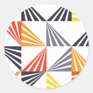 Sticker Rond Cool, unique, tendance, urbain, triangles colorés